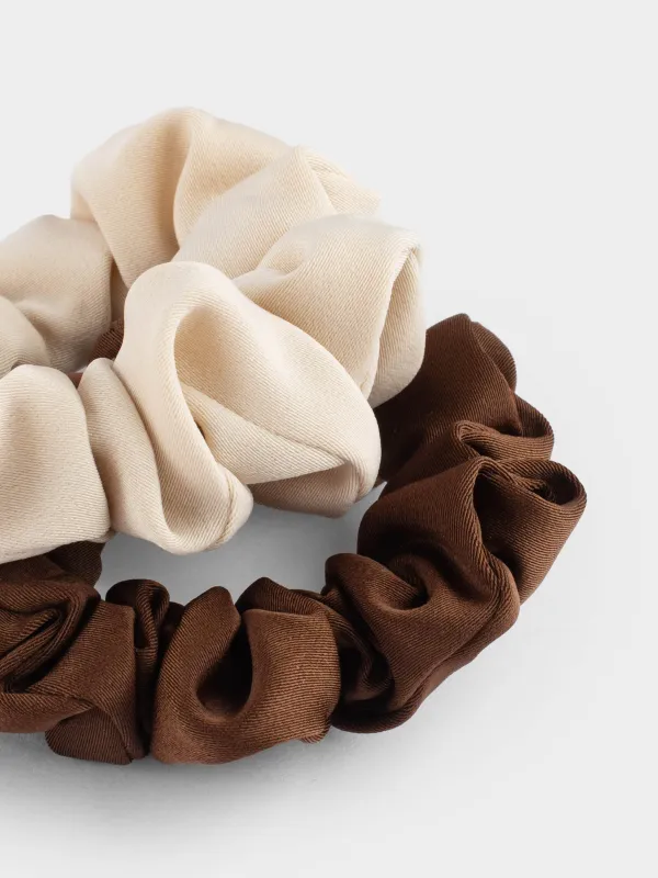 Elastic hair band, children's, 5 cm, 2 pcs, children's, satin, color, Silk, image-2