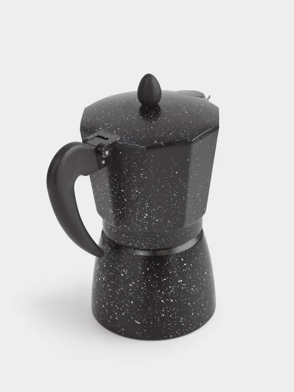 Geyser coffee maker, 300 ml, metal / plastic, black, speckled, Espresso, image-2