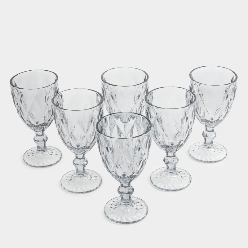Wine glass, 300 ml, 6 pcs, glass R, grey, Rhomb color, image-1