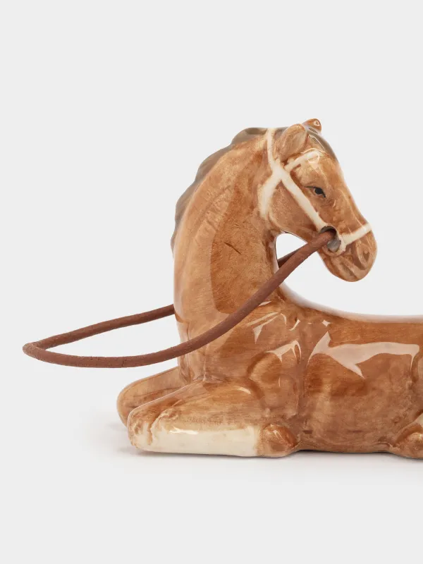Statuette, 6 cm, ceramic / artificial leather, brown, Horse, Natural horse, image-3