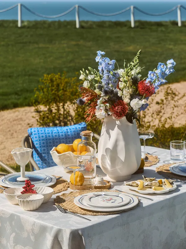 Flower vase, 34 cm, ceramic, milky, Bends, Crumple, image-6