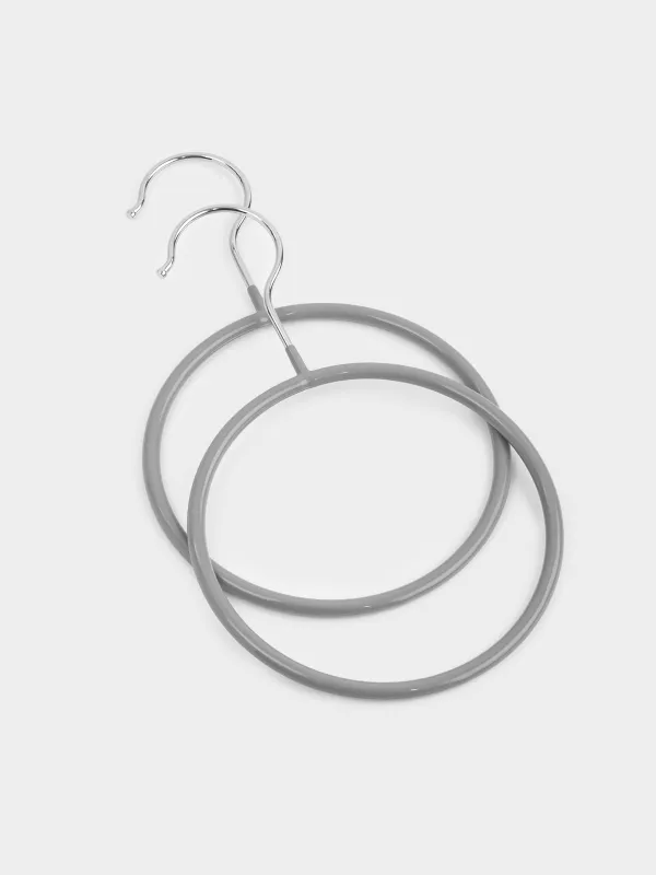 Scarf/shawl hanger, 14x23 cm, 2 pcs, coated metal, Grey, Colorful house, image-1