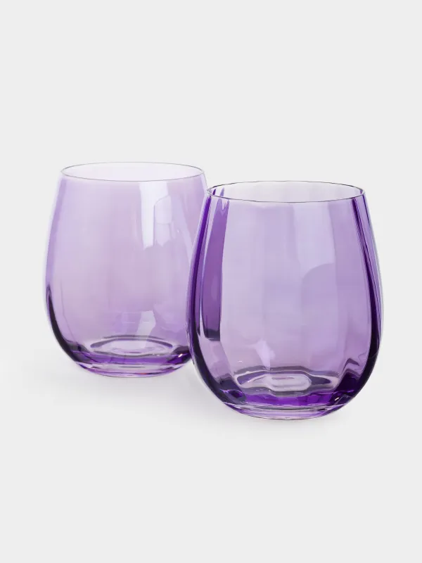 Glass, 10 cm, 450 ml, 2 pcs, glass, purple, Filo R color, image-2