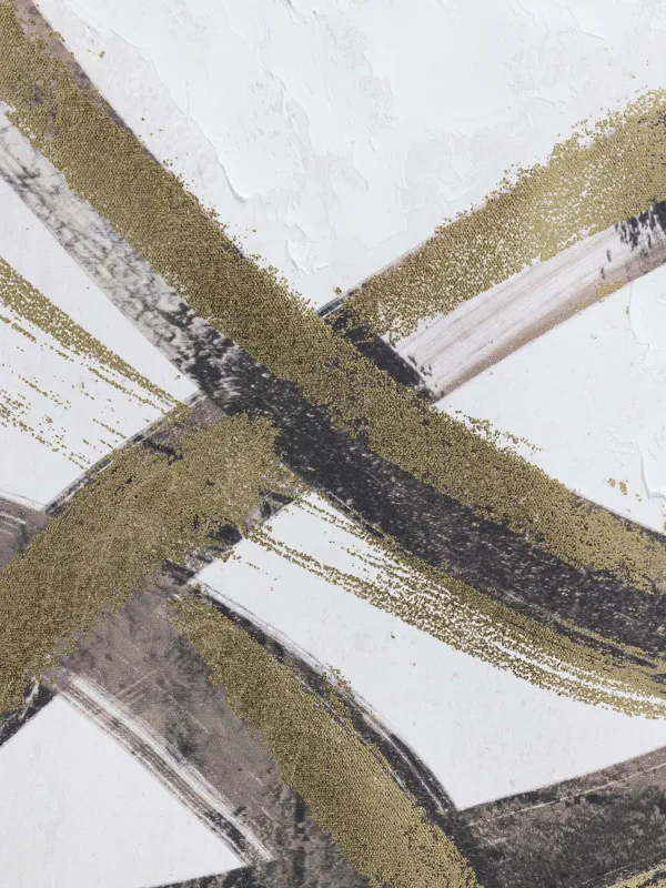 Framed painting, 78x103 cm, golden brown canvas, Abstract lines, Abstract, image-4