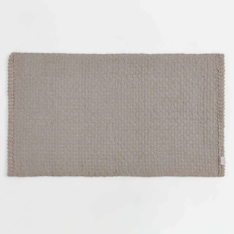 Mat, 60x110 cm, anti-slip, Polyester / cotton, beige, Grid, Cozy, image-1