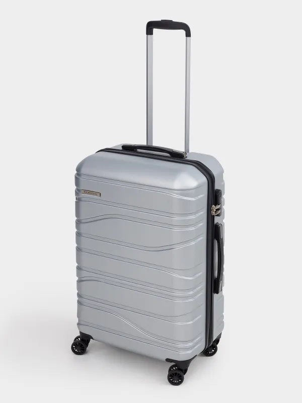Suitcase M, 45x25x67 cm, 3,4 kg, with lock, plastic, graphite, Travel comfort, image-1