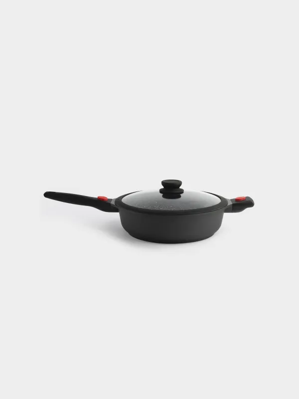 Saucepan, 28 cm, with lid, 3 removable handles, coated, aluminum, Solution Red 2, image-3