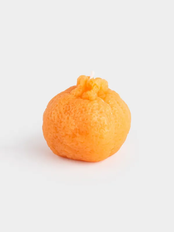 Candle, 6x6 cm, orange, Tangerine, Fruit shape, image-0