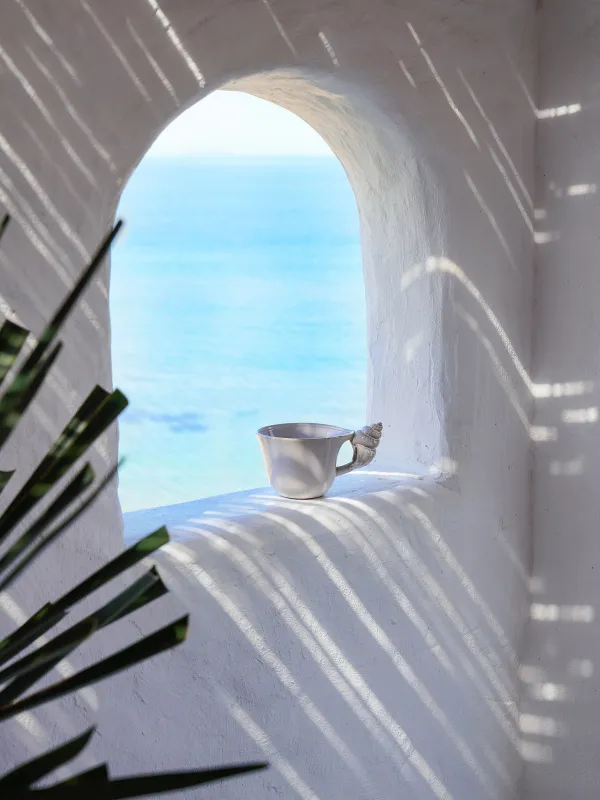 Mug, 400 ml, porcelain P, beige-milk, Shell, Paradise island, image-6