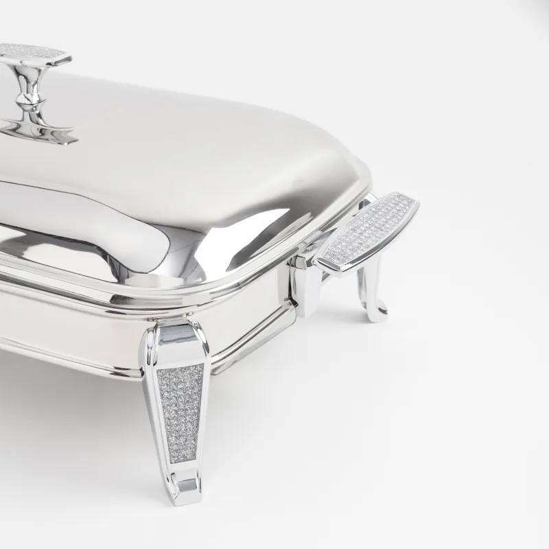 Chafing dish, 49x26x18 cm, with lid, rectangular, glass T / steel, Winter antarctica, image-6