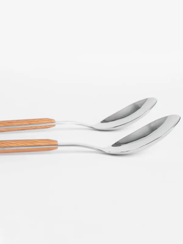 Tea spoon, 2 pcs, steel/plastic, brown, Prague, image-3