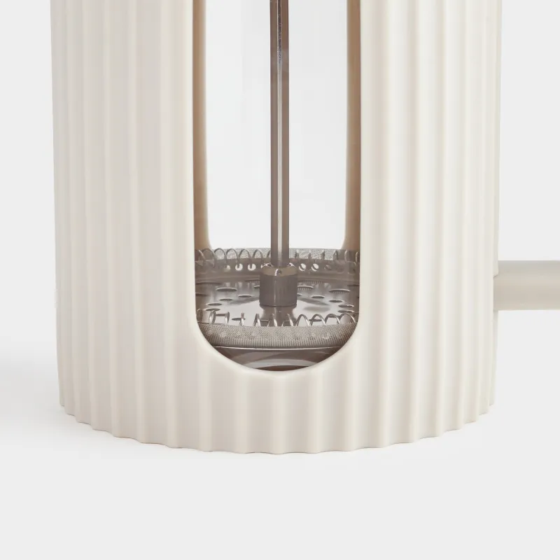 French press, 1 l, glass B / steel, beige, Ketto, image-6