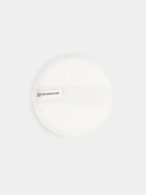 Face and body washcloth, 13 cm, with holder, nylon / cotton, grey, Unique spa, image-3