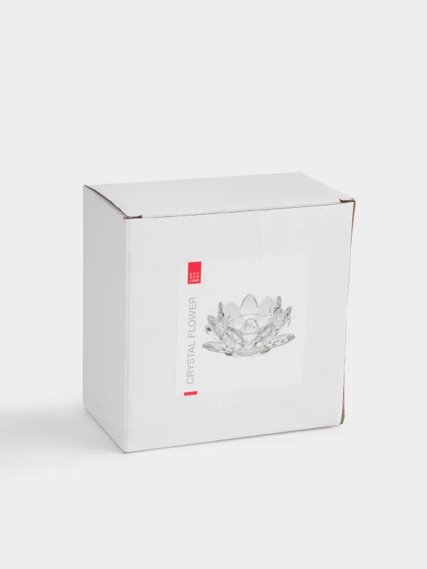 Candlestick, 11 cm, for a tea candle, glass, Flower, Crystal flower, image-3