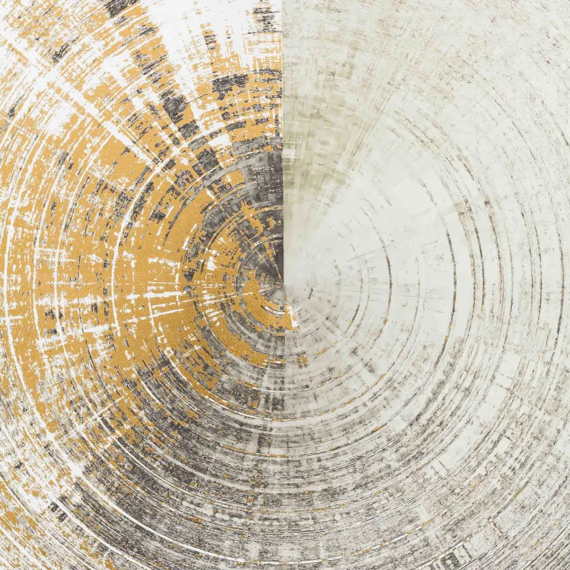 Framed painting, 80x80 cm, canvas / foil, golden beige, Circle, Abstract, image-4