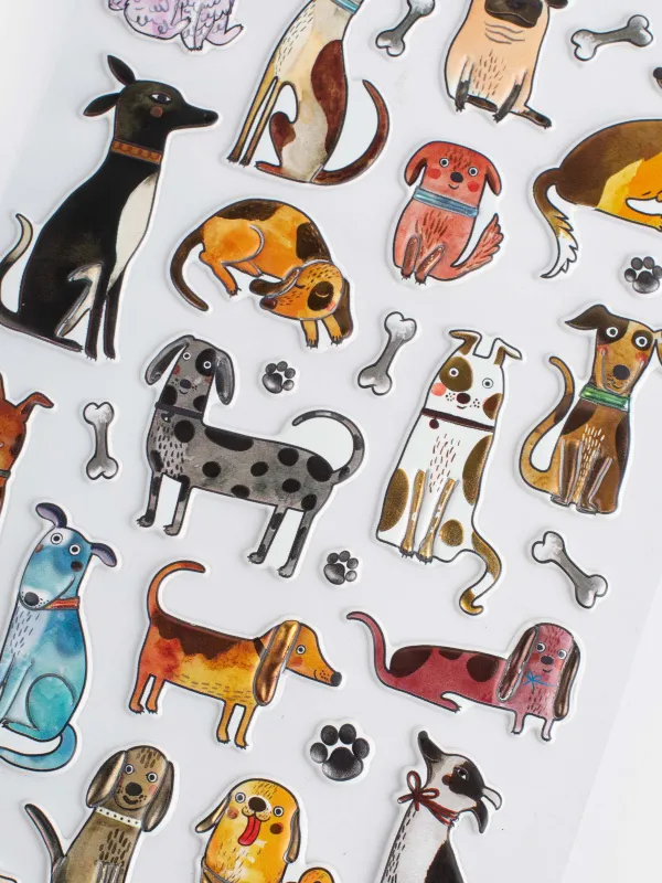Sticker set, 21x14 cm, 27 pcs, Disposable, PVC / Epoxy resin, Dogs, Dog, image-3