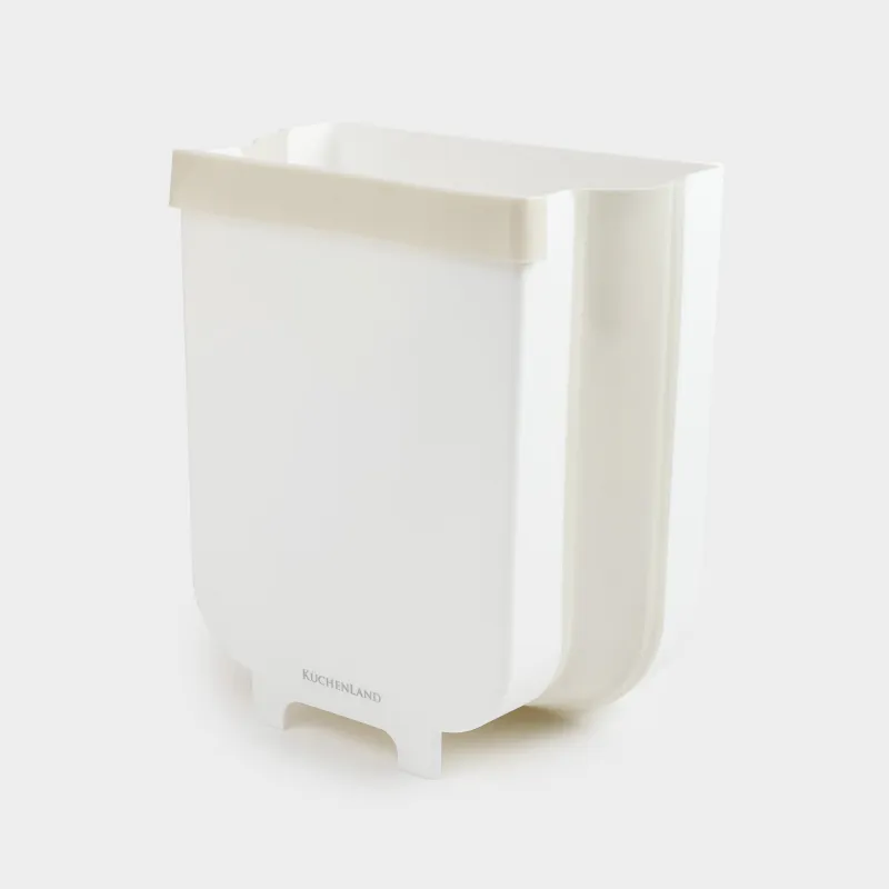 Garbage bucket, 8 L, folding, hanging, plastic / rubber, grey, Foldaway, image-1