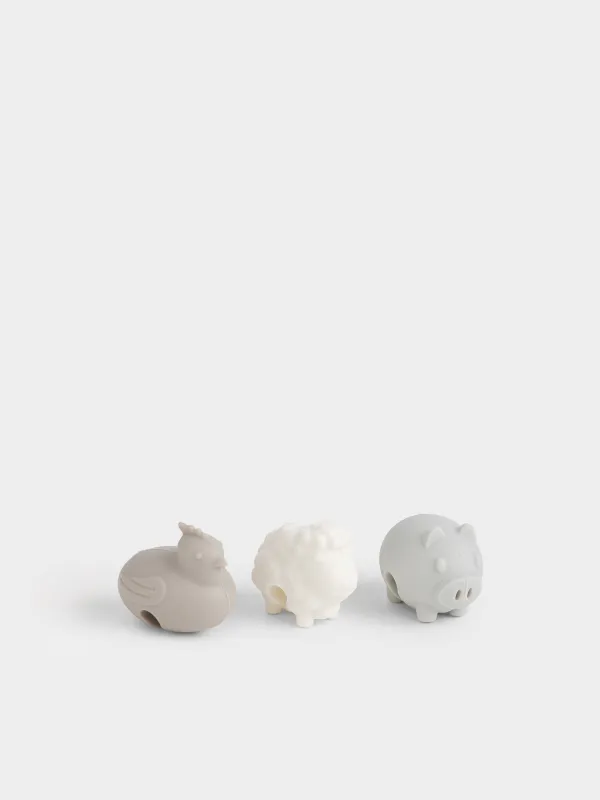 Pot lid holder, 3 pcs, Silicone, Mix, Animals, Soft kitchen, image-0