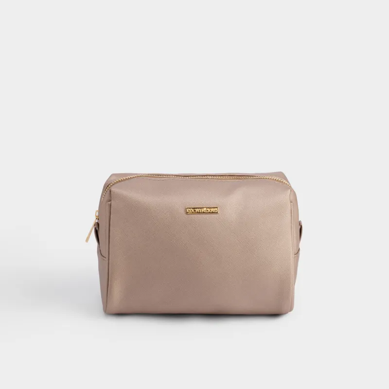 Cosmetic bag, 21x13 cm, PVC, golden, Beauty