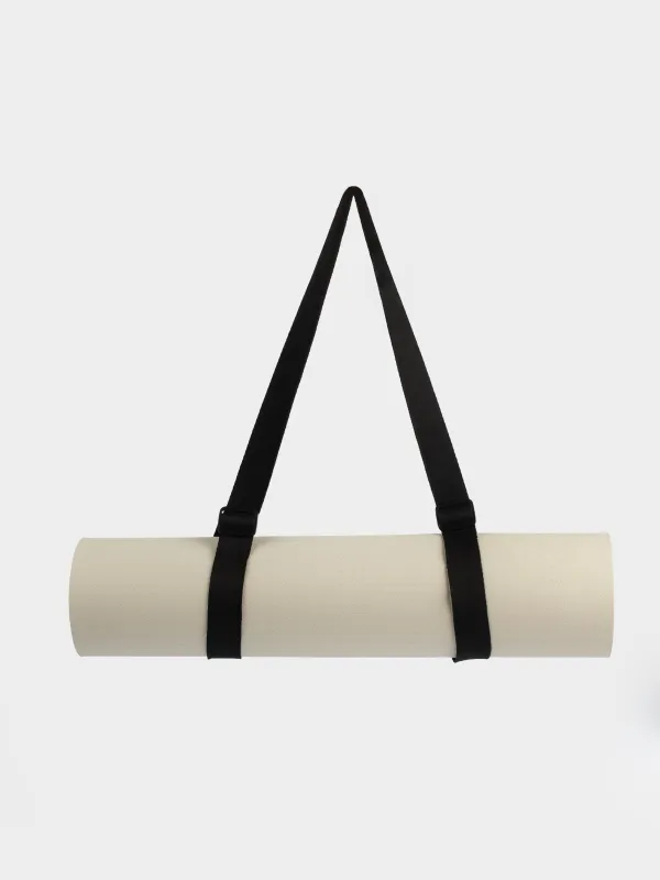 Yoga and fitness mat, 1.8 m, TPE, Black / Beige, Sport, image-3