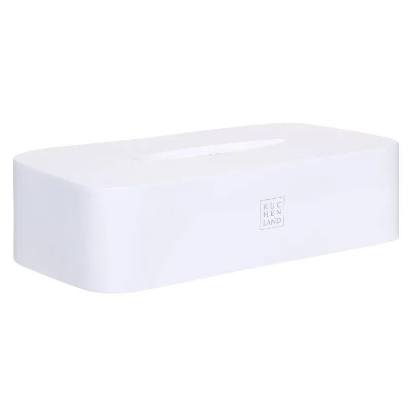 Paper napkin box cover, 26x13 cm, polyresin, white, Vesta, image-1