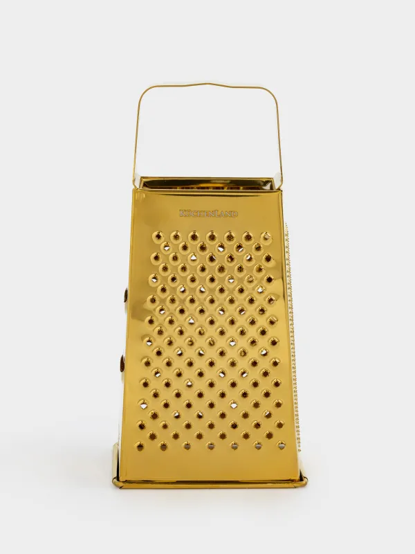 Grater, 18 cm, four-sided, steel, golden, Classic gold