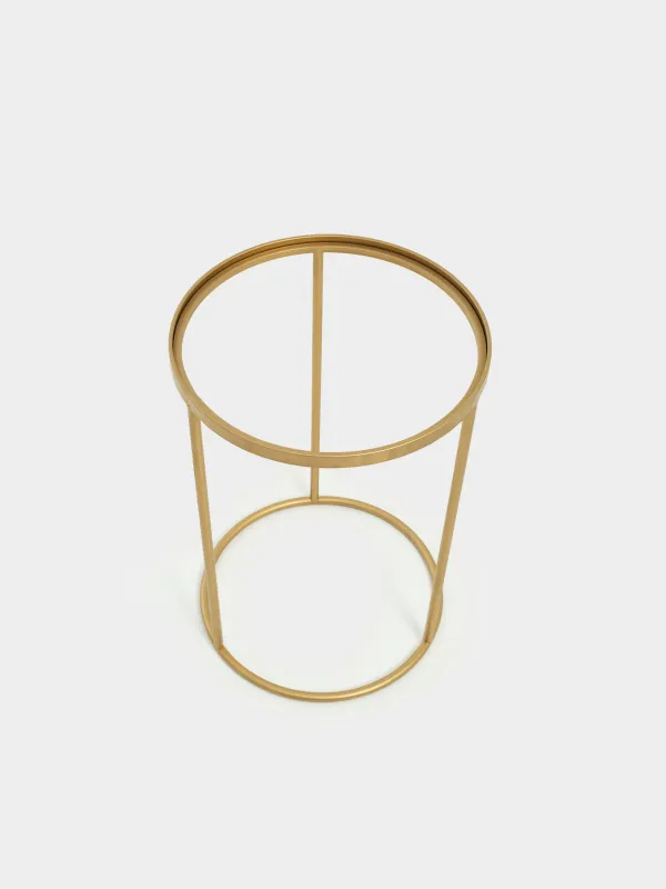 Tray stand, 54 cm, metal, round, gold, Trend, image-3