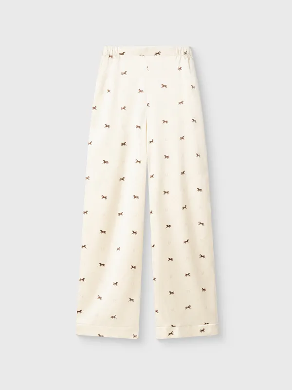 Women's trousers, homewear, size S, polyester / elastane, milky, Horse, Luanne, image-6