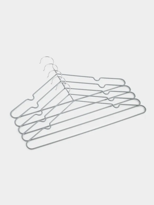 Hanger, 40 cm, 5 pcs, metal coated, gray, Colorful house, image-1