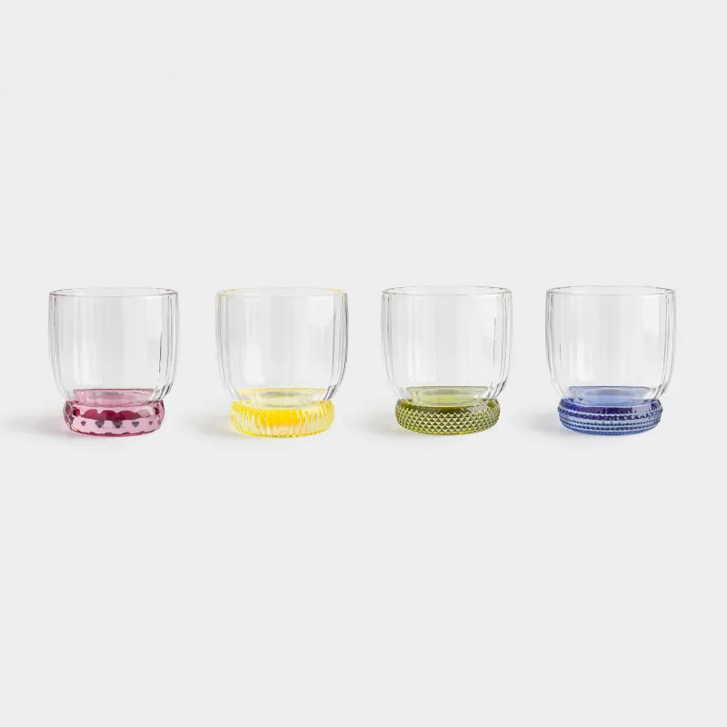 Glass, 9 cm, 280 ml, 4 pcs, glass, color mix, Mirabello color, image-1
