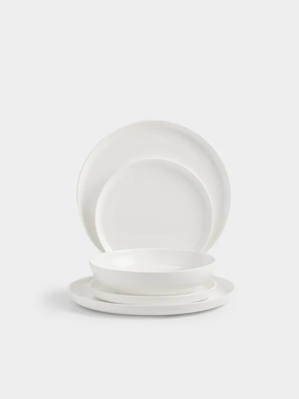 Dining set, 6 pers, 18 pr, porcelain F, white, Ideal white, image-1