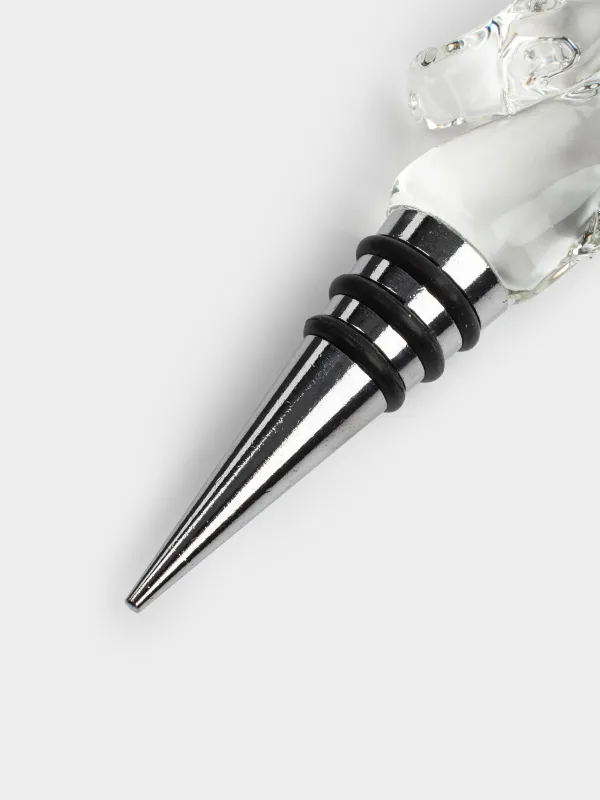 Bottle stopper, 12 cm, metal / glass, golden, Horse, Horse gold, image-2