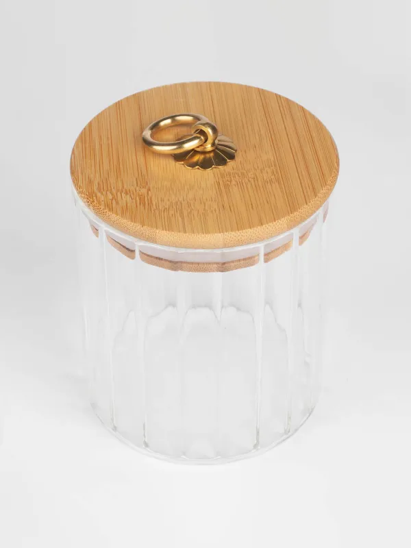 Can for bulk products, 500 ml, glass B / bamboo, Camellia, image-1