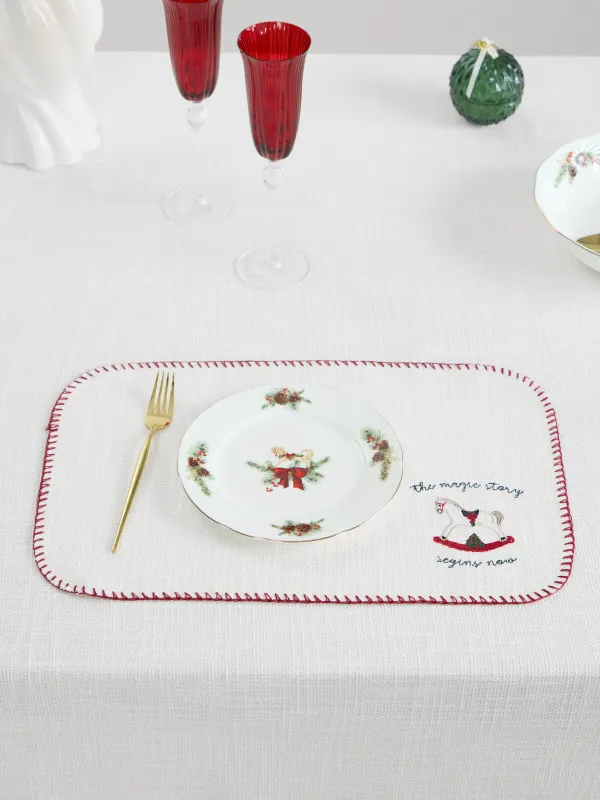 Placemat, 30x45 cm, with stitching, polyester, milky, Horse, Gunny traditions, image-2