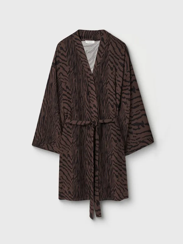 Women's kimono, homewear, size S, viscose, black and white, Zefina, image-8