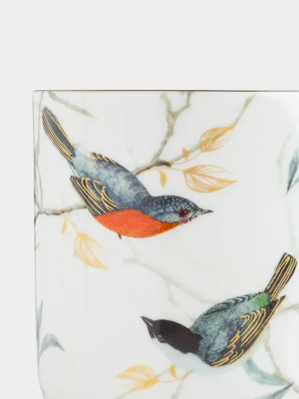 Mug, 330 ml, porcelain F, with golden edging, Warbler and tit, Paradise bird, image-5