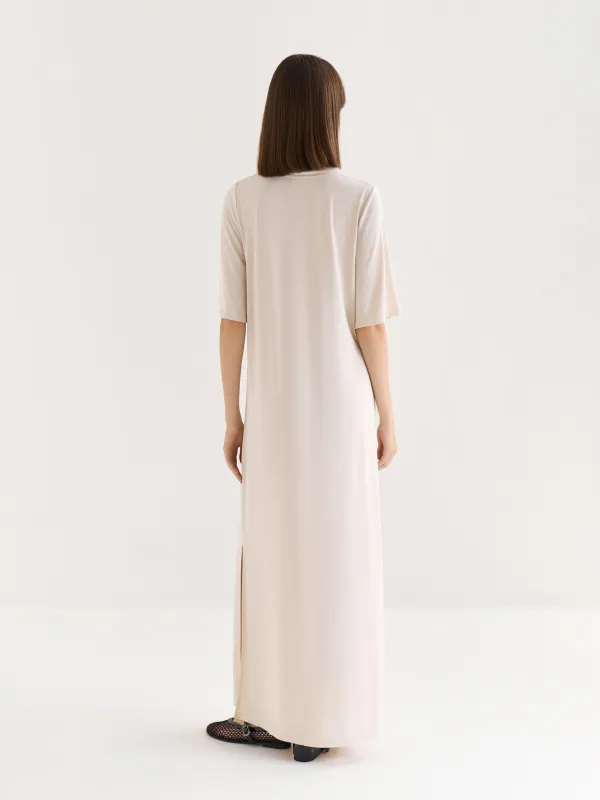 Women's dress, homewear, maxi, size S, viscose / polyester, graphite, Callisto, image-5