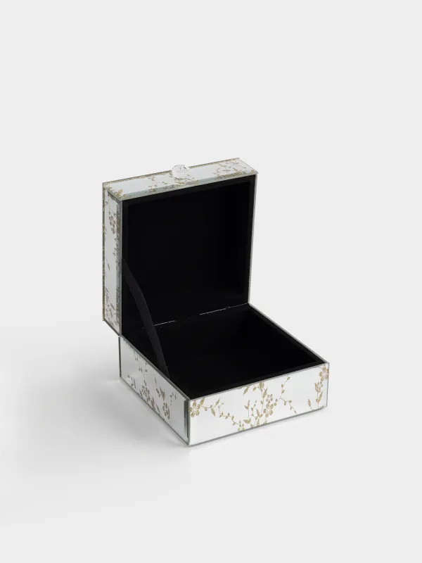 Jewelry box, 13x8 cm, glass, Mirror, Branches, Glossy, image-3