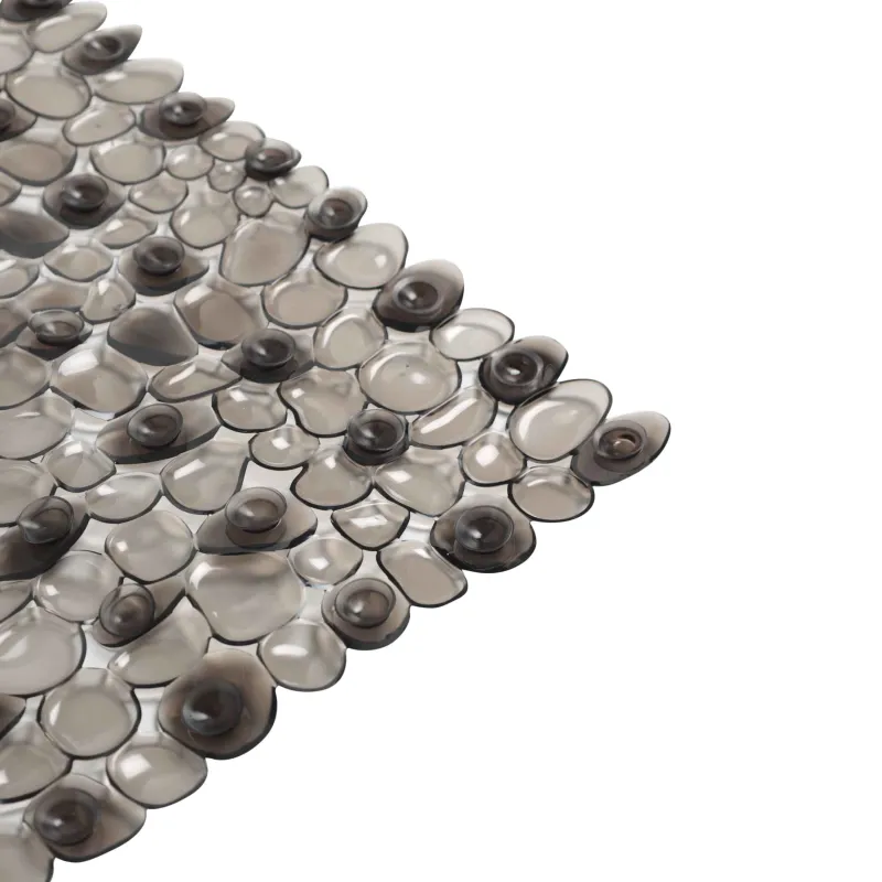 Bath/shower mat, 35x70 cm, with suction cups, PVC, Rectangular, Dark gray, Stones, Pebble, image-2