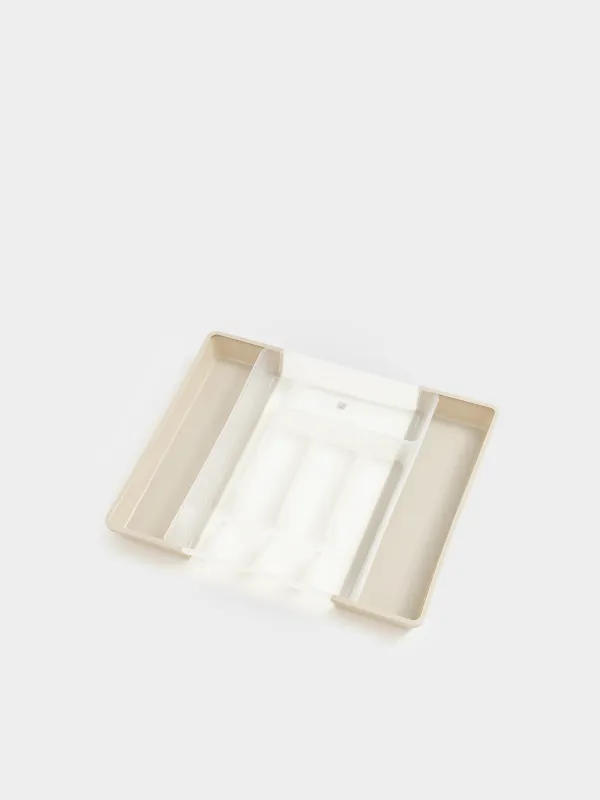 Cutlery tray, 37x27 cm, 7 units, sliding, plastic, white-gray, Keeping, image-4
