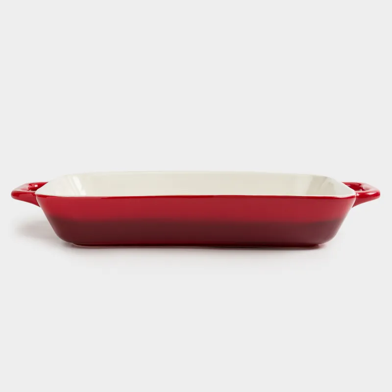 Baking dish, 34x24 cm, ceramic, rectangular, burgundy, Gradient, Cakes gradient