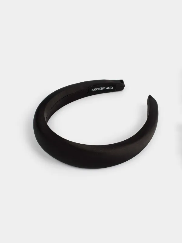 Hairband, 14x16 cm, polyester / plastic, black, Basic, image-1