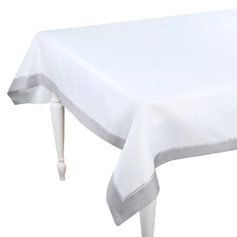 Tablecloth, 160x160 cm, polyester, white-gray, Milky way, image-1