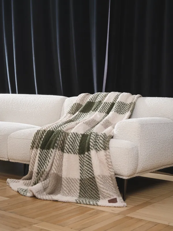 Blanket, 130x170 cm, sherpa, beige-green, Plaid, Hazel, image-0