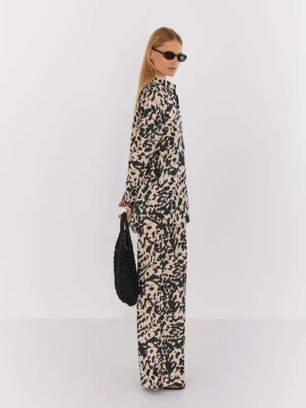 Women's trousers, size S, cotton, sand, Loredi, image-2