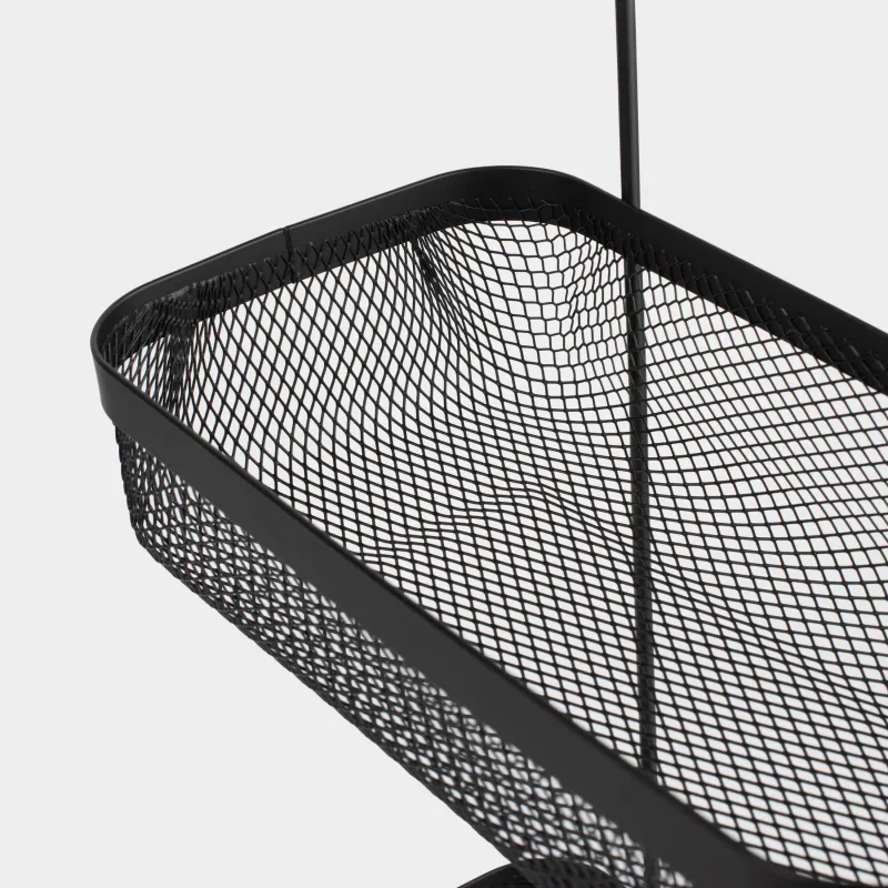 Organizer shelf, 26x13x62cm, 2-tier, metal, rectangular, black, Mesh, Twist black, image-5