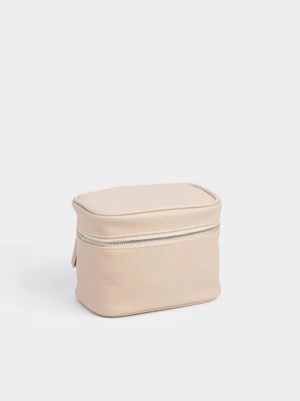 Makeup bag, 18x15 cm, polyurethane, beige, Memo, image-2