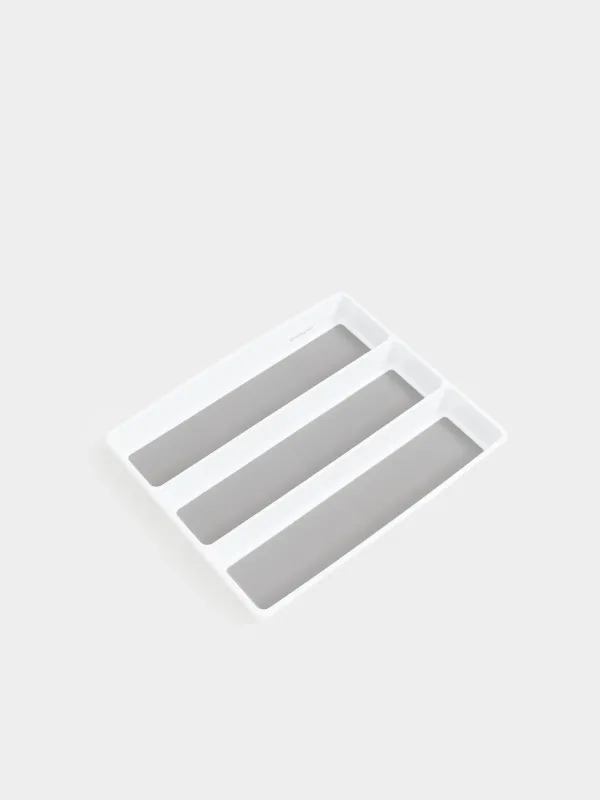 Kitchen accessories tray, 40x33 cm, 3 units, plastic / rubber, white-grey, Non-slip, image-4
