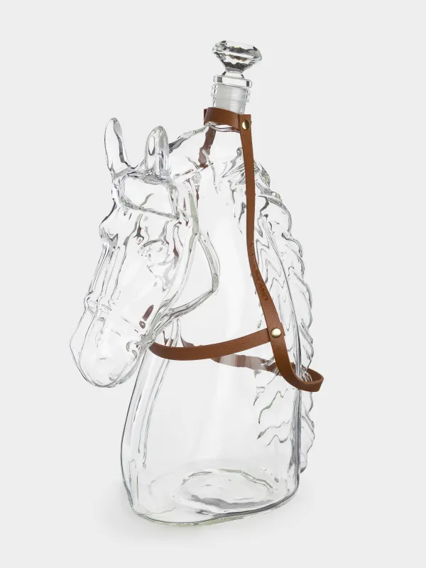 Decanter, 550 ml, glass / polyurethane, Horse, Horse, image-1