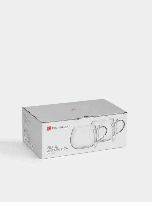 Mug, 430 ml, 2 pcs, glass B, Bow, Pearl Antarctica, image-3